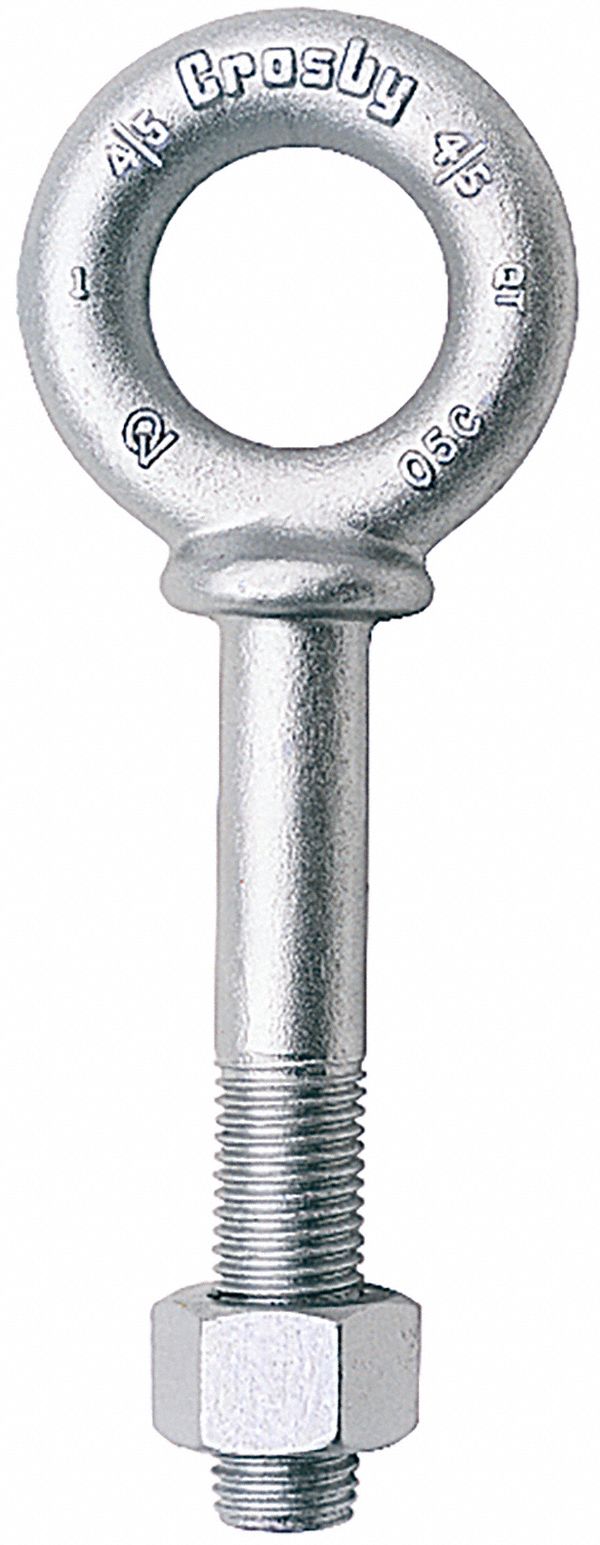 SHOULDER NUT EYE BOLT, HEAVY HEX NUTS, GALVANIZED, 7200 LBS, 8.94 IN, 3/4 X 6 IN, FORGED STEEL