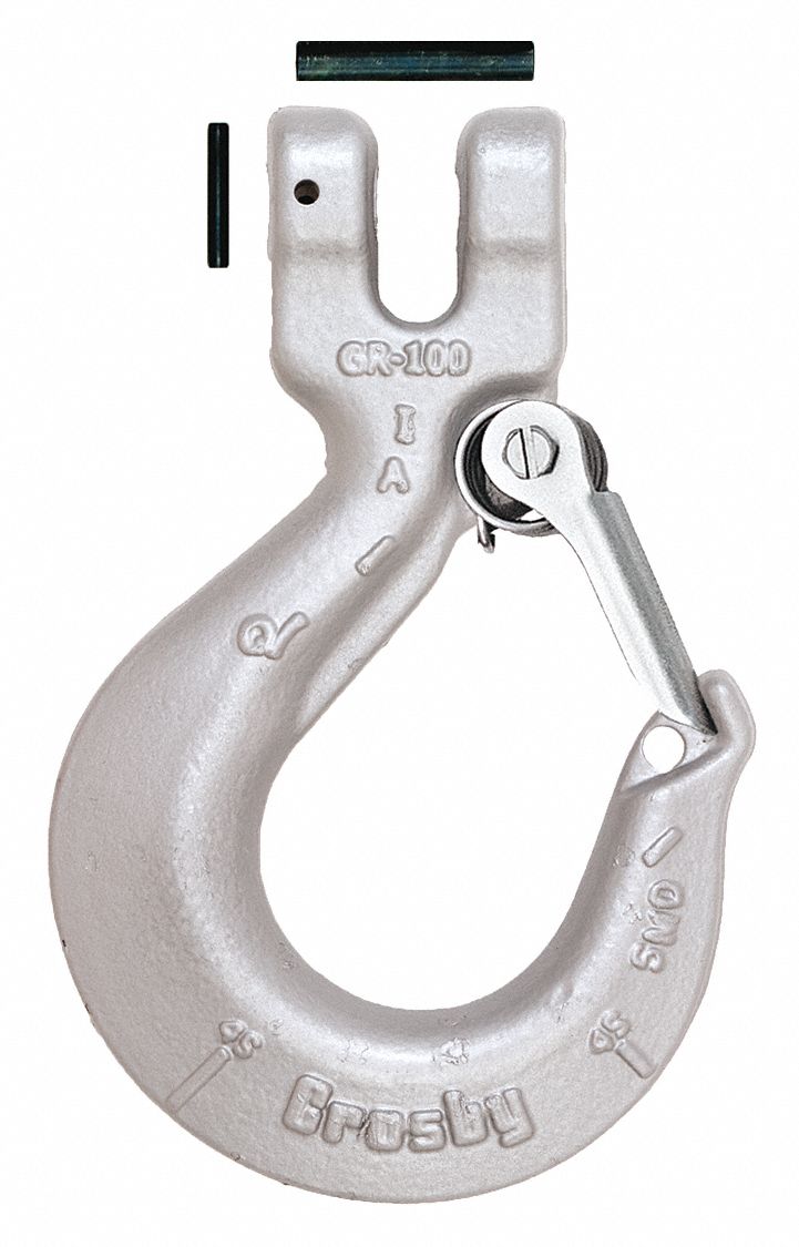 CLEVIS SLING HOOK, SILVER, 172 MM W X 259 MM L, ALLOY STEEL, 10.3 TON LOAD LIMIT