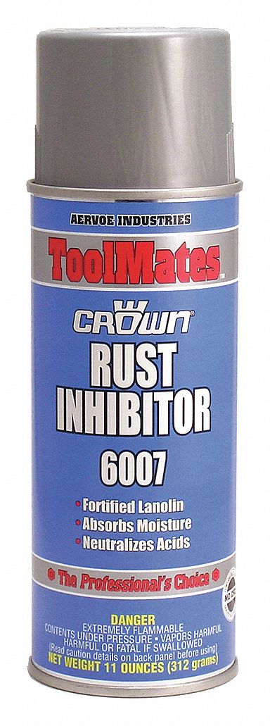 RUST INHIBITOR, CROWN, AEROSOL, 0.67, MAX TEMP 110 ° F, MIN TEMP 40 ° F, VOC 90%, 11 OZ NET WEIGHT