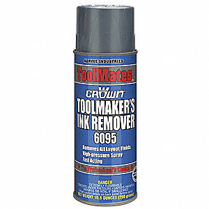 MACHINING FLUID REMOVER, 16 OZ CONTAINER SIZE, AEROSOL CAN, AEROSOL, CLEAR