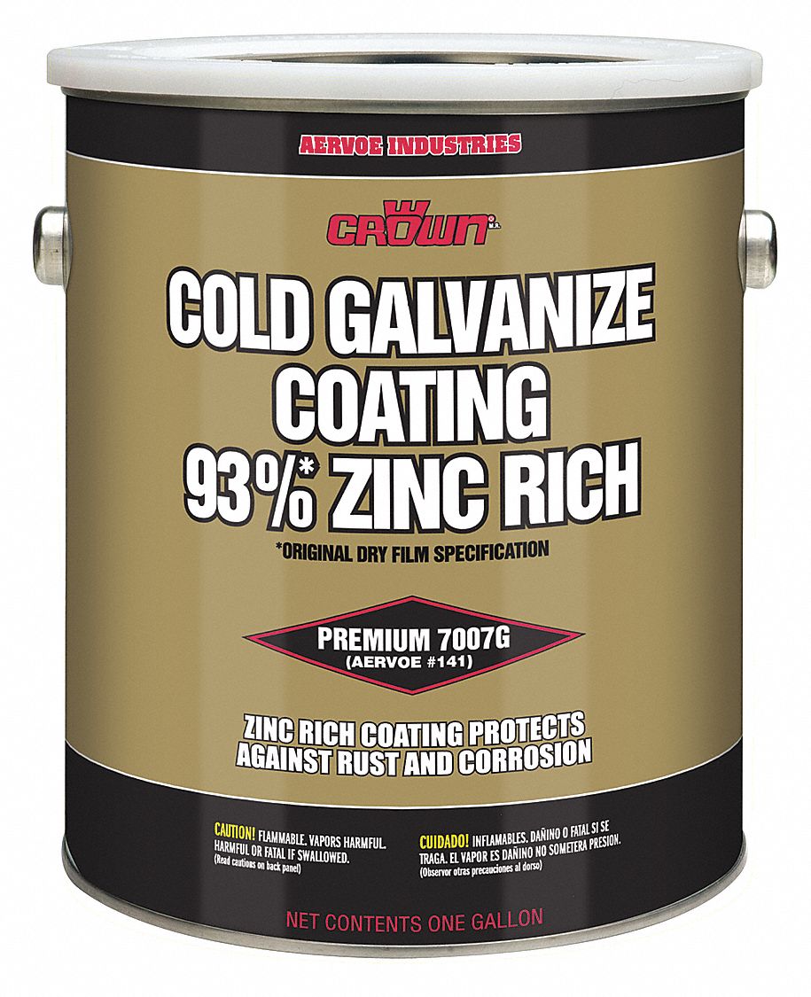 GALVANIZING PAINT, DRY TIME 15 TO 20 MIN, TEMP 50 TO 90 ° F, 870 SQ FT, METALLIC GREY, 1 GAL
