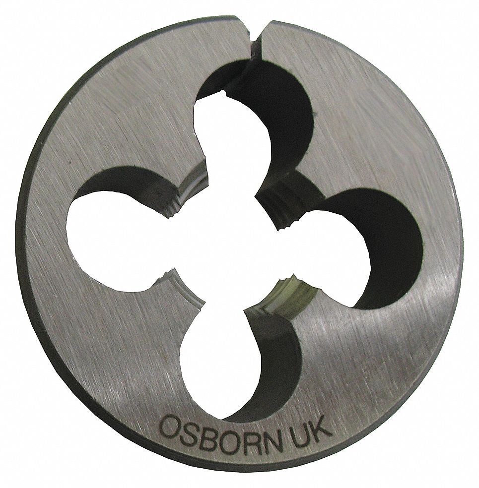 MATRICE RONDE, FILETAGE, 3/8"-24, DIAM&Egrave;TRE EXT&Eacute;RIEUR 1 1/2PO, ACIER RAPIDE