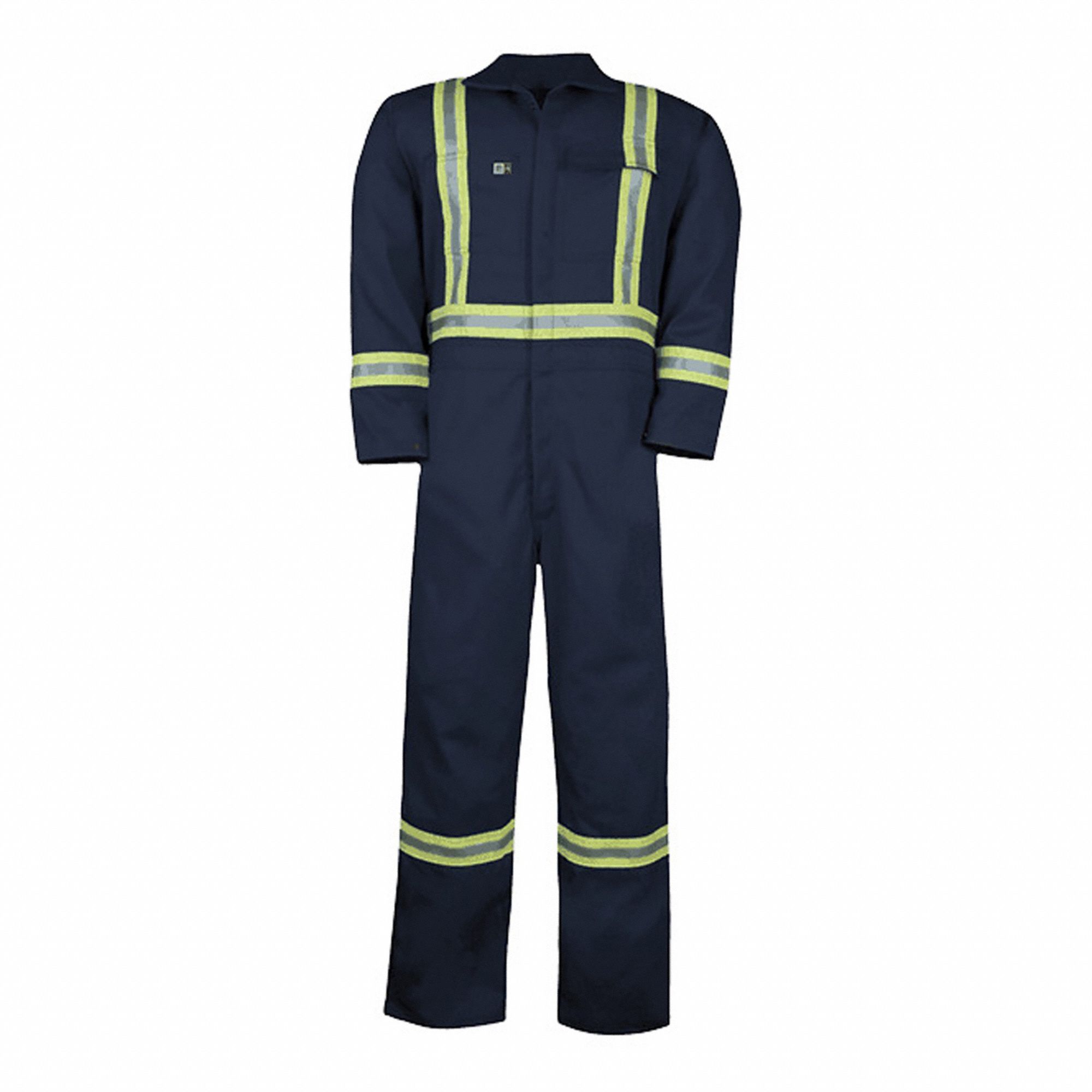 MEN'S FLAME-RESISTANT COVERALLS, XL T, NAVY, 9 OZ FABRIC WEIGHT, 7 POCKETS