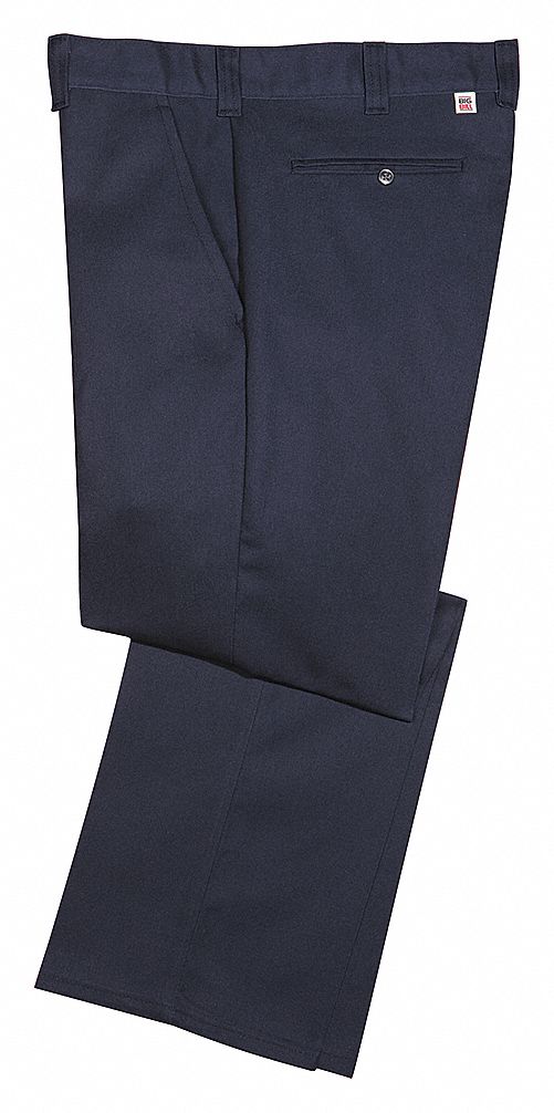 WORK PANTS, 5-POCKET/LOW-RISE, NAVY, WAIST 34 IN/INSEAM 34 IN, TWILL/POLYESTER/COTTON