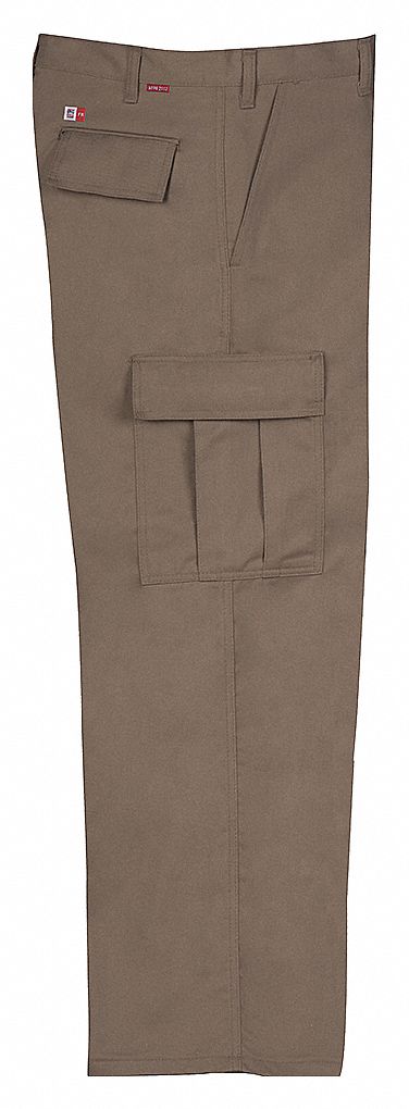 BIG BILL FLAME-RESISTANT CARGO PANTS, KHAKI, 30 IN INSEAM/28 IN WAIST,  TECASAFE PLUS - Arc Flash & Flame-Resistant Pants - CTI3239TS7-28W30LK