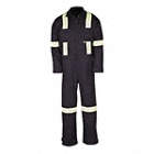 414VBF COVERALLS, NAVY, SIZE XL, COTTON DRILL, 5 FT 8 IN TO 6 FT, 8.5 OZ FABRIC