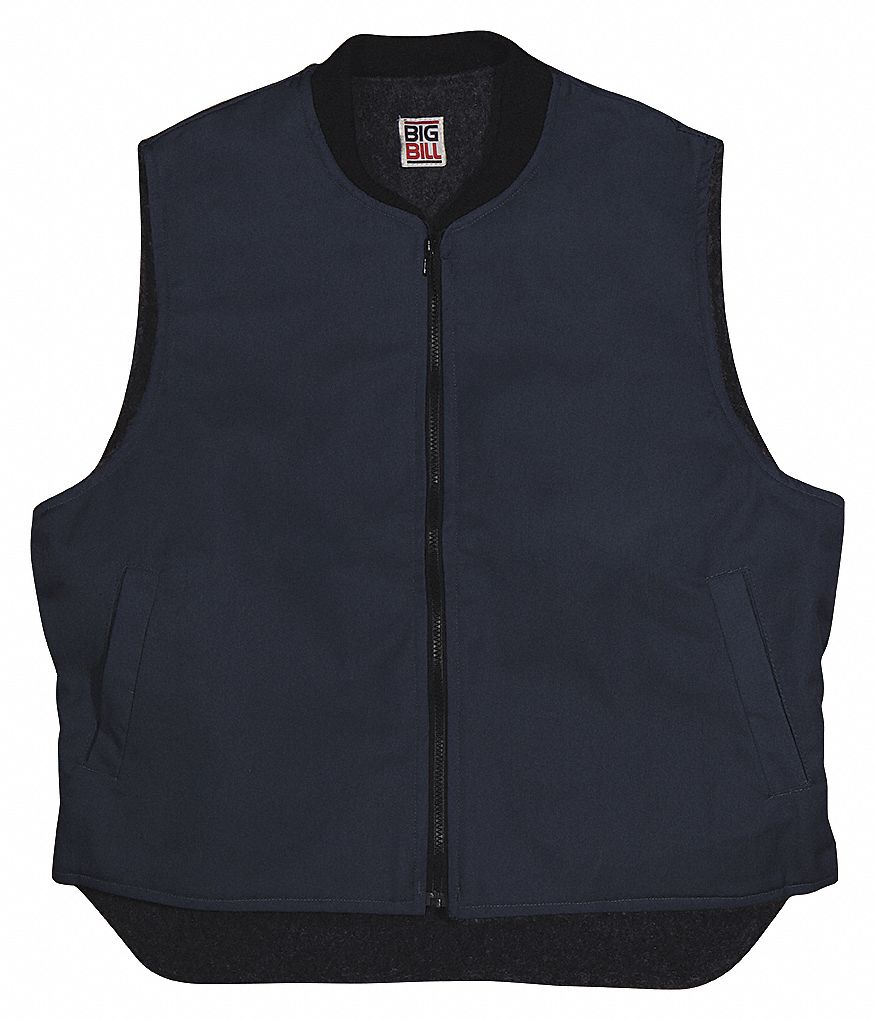 SHERPA LINED VEST, NAVY, SIZE L, 35% COTTON/65% POLYESTER, 7.5 OZ FABRIC WEIGHT