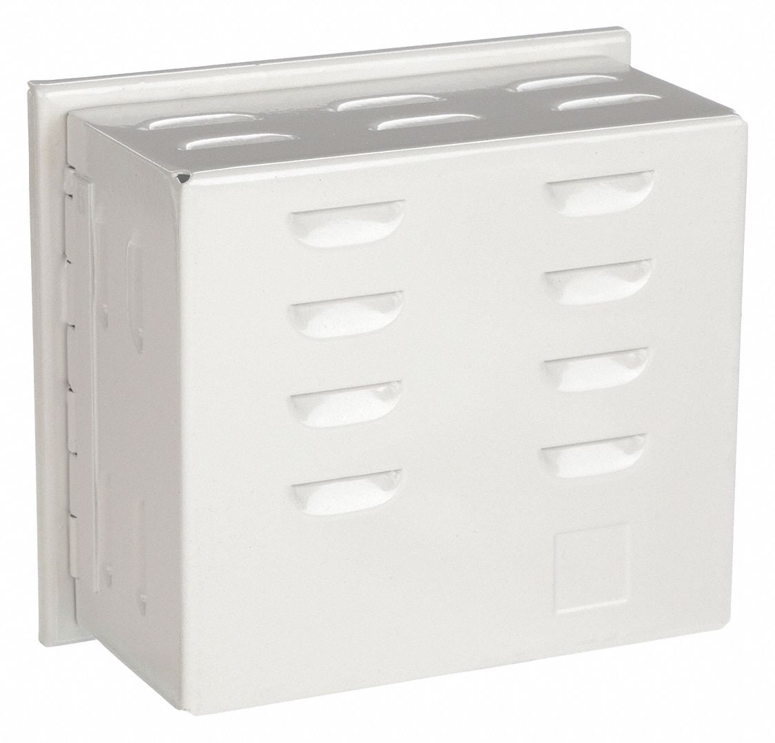 UNIVERSAL THERMOSTAT GUARD, HINGED, OFF-WHITE, RING BASE/SOLID BASE, SINGLE WALL