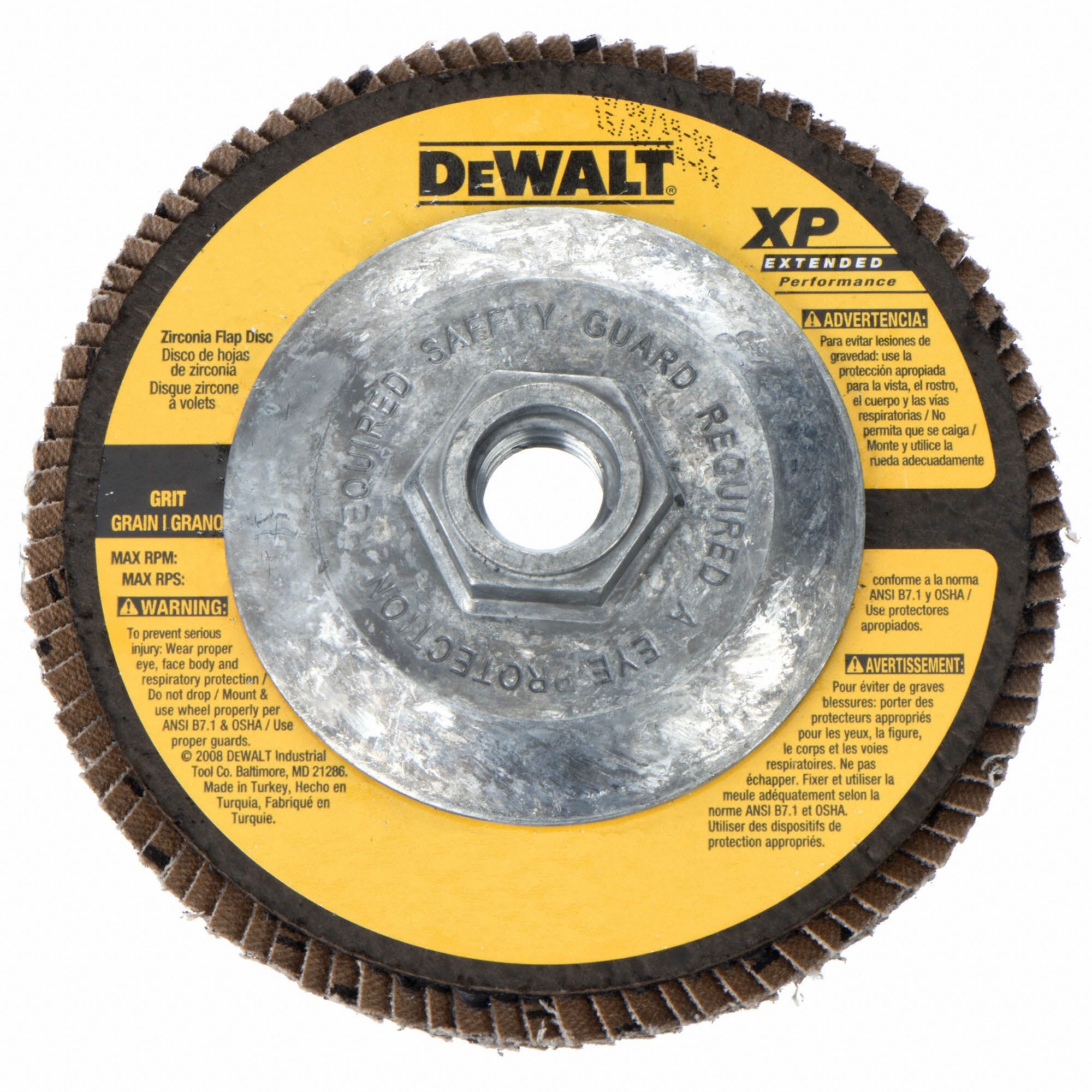 DEWALT Flap Disc, 4.5 In, 5/811 AH, 60G, T27, ZA 13J206DW8255