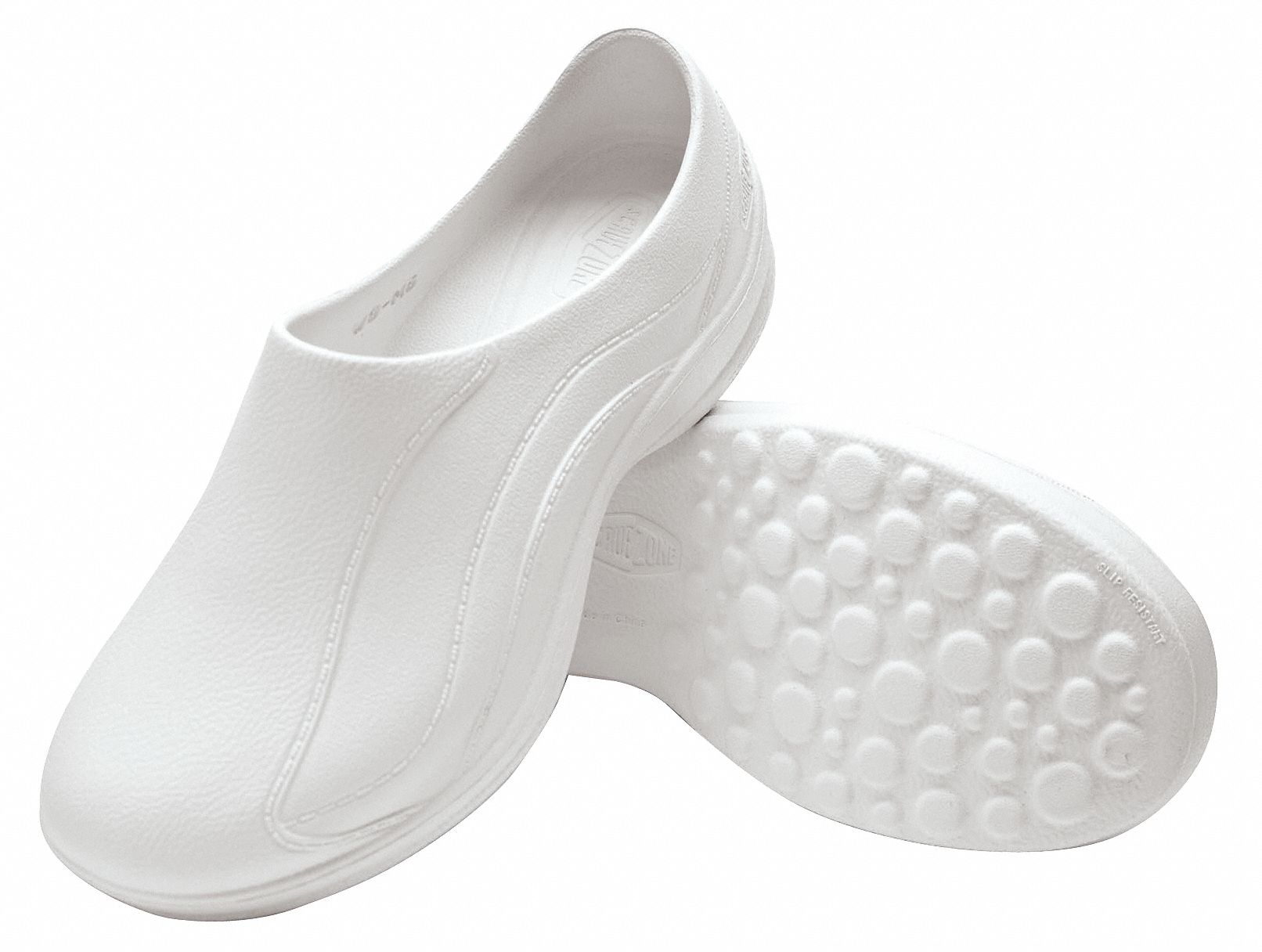 SCRUB ZONE Loafer Shoe, 8, M, Women's, White, Plain Toe Type, 1 PR