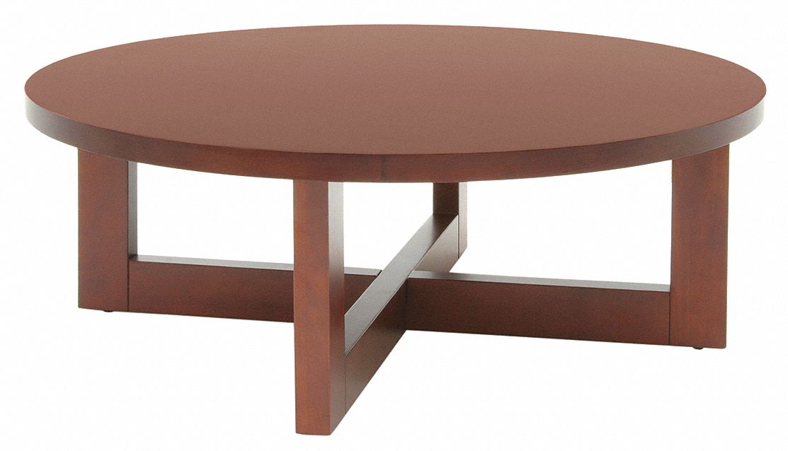 REGENCY Coffee Table, Cherry, Round, 37 in Width, 37 in Depth, 13 in Height, Wood Veneer
