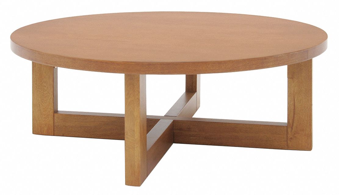 13J277 - Coffee Table Round 37 Dia.x13 H Med Oak