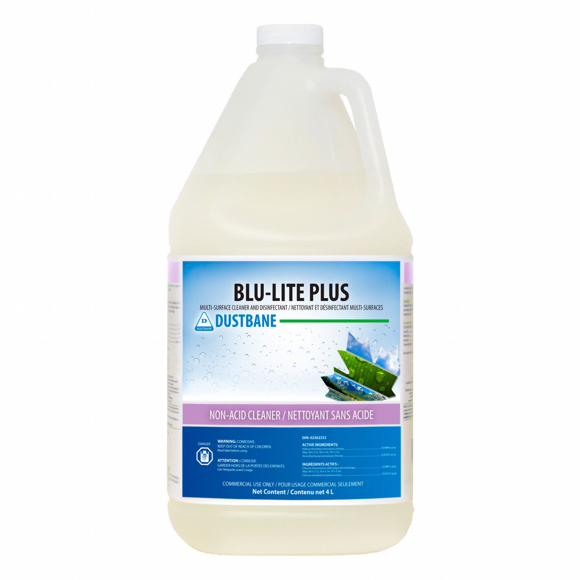 NET/DÉSINFECTANT,MOUSSANT,S/ PHOSPHATE/APE/EAU DE JAVEL,NON ABRASIF,ODEUR DOUCE,TRNSPRNT,4 L