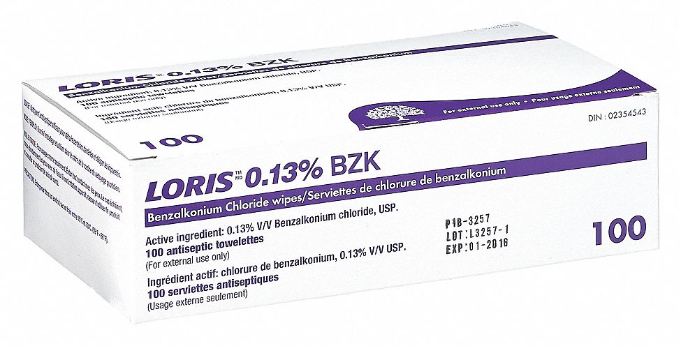 ANTISEPTIC TOWELETTES, 0.13% BZK, BX 100