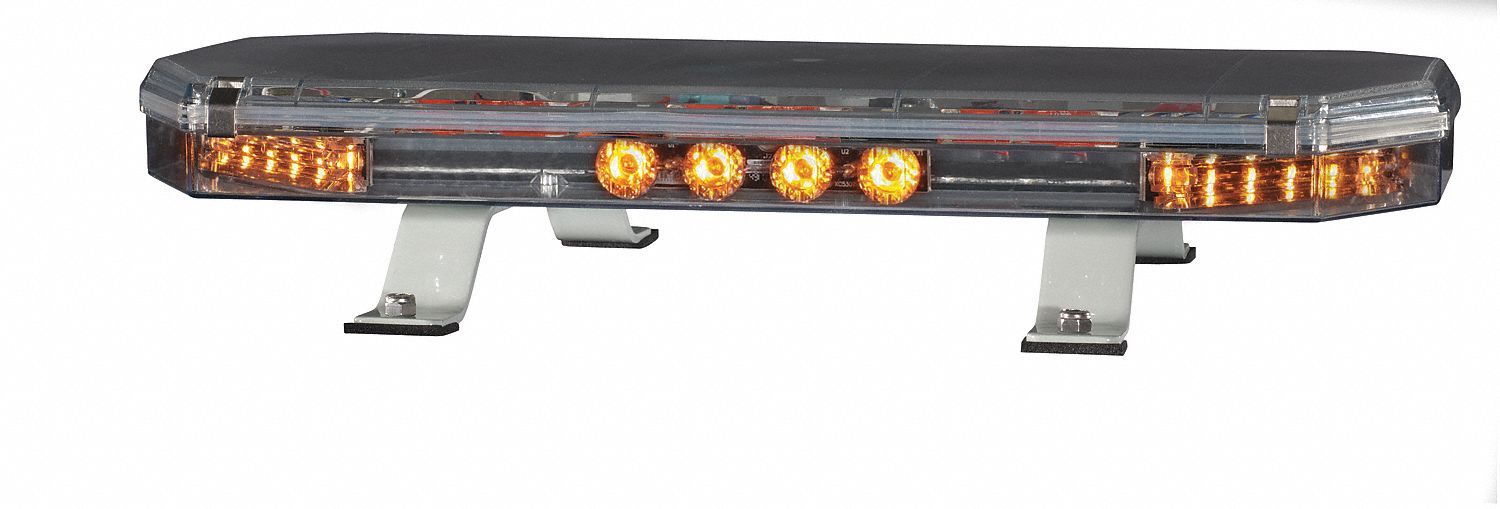 CODE 3 Amber Low Profile Mini Lightbar, LED Lamp Type, Permanent Mounting, Number of Heads: 6   Vehicle Light Bars   13K452|21TR22A1