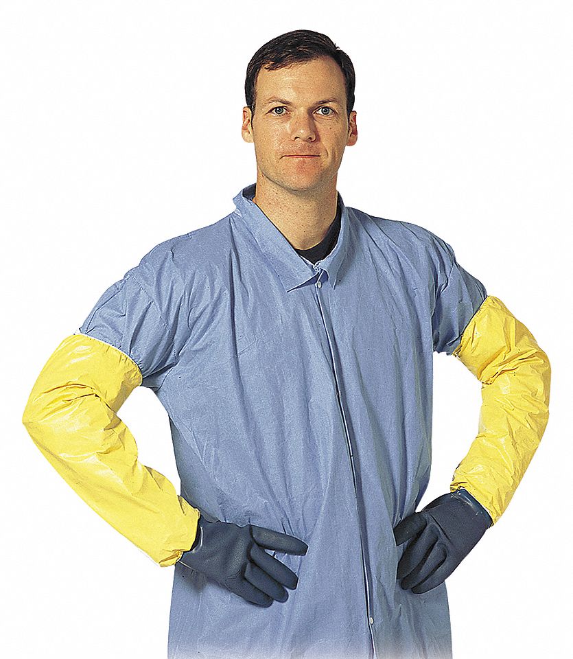 CHEMICAL-RESISTANT SLEEVES, TYCHEM 2000, 18 IN, 10 MIL THICK, YELLOW