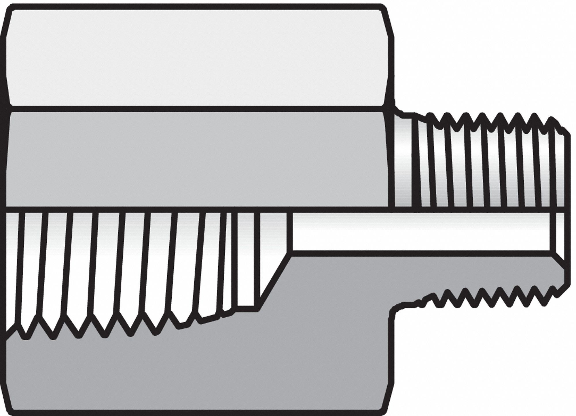 PARKER EXPANDER/ADAPTER, 2.47 IN L, 2 IN HEX - 1001218 - DYE0201-20-16 ...