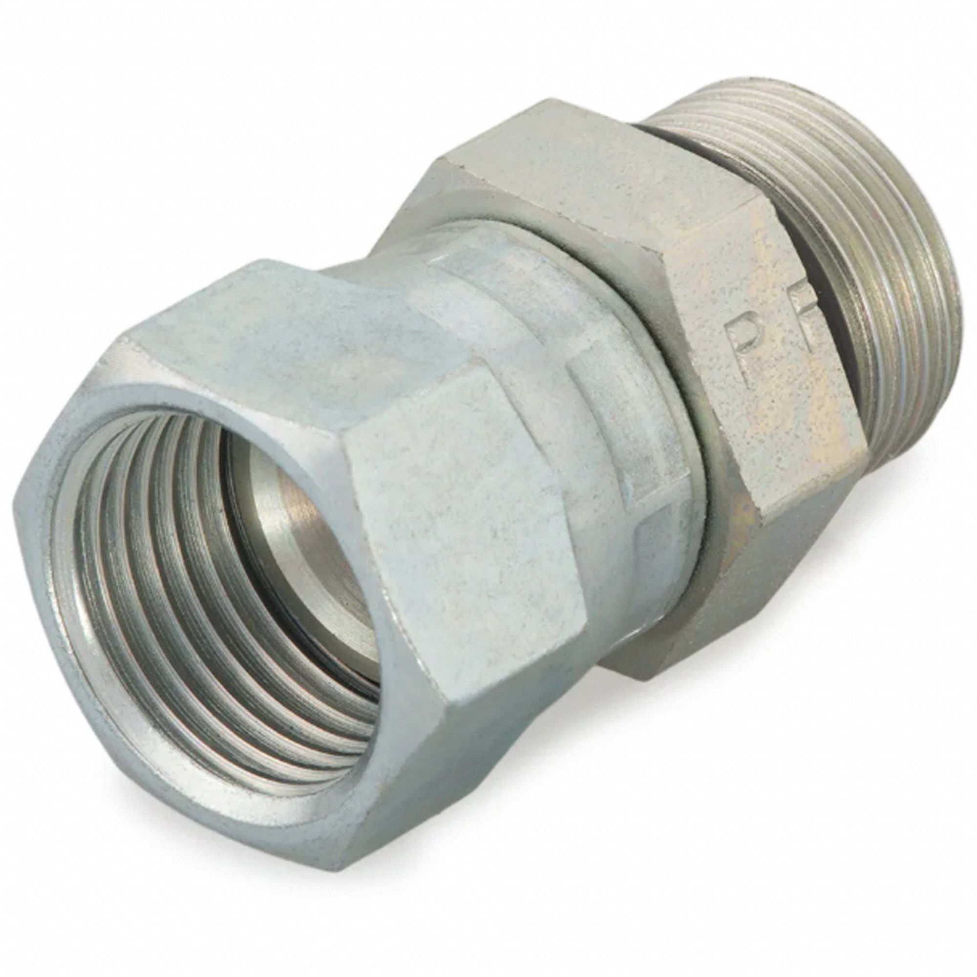 PARKER NUT ADAPTER, 1/2 ORB MALE X 1/2 JIC (3/4-16 THREAD) FEMALE FLARE  SWIVEL - Hydraulic Hose Adapters - DYE0506-8-8