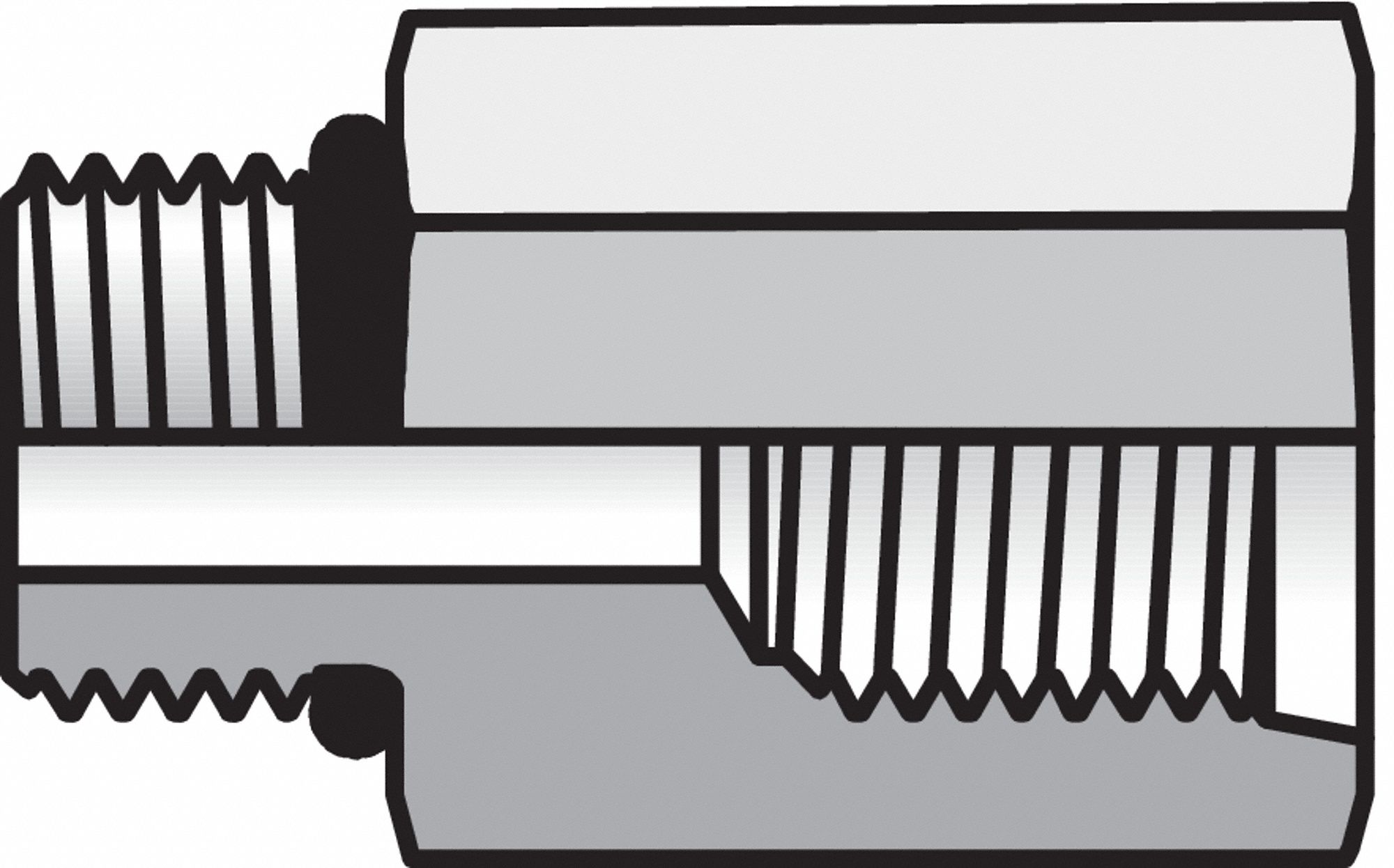 STRAIGHT THREAD REDUCER/EXPANDER, REDUCER/EXPANDER, 1.75 IN L, 1½ IN HEX
