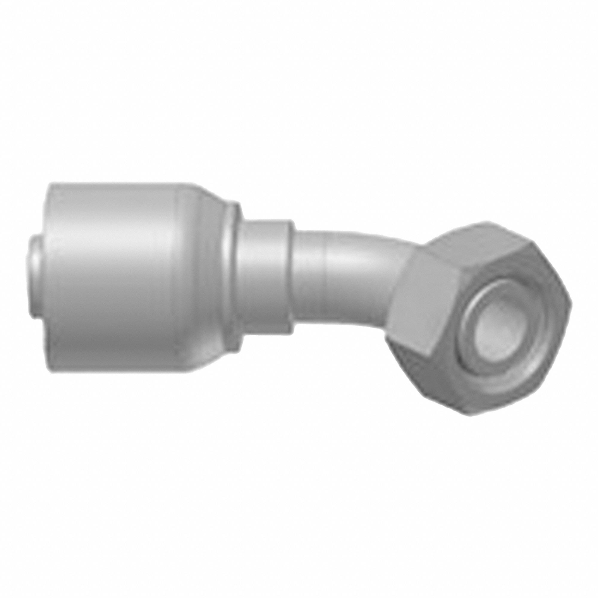 HOSE FITTING, M18X1.5 THREAD, STEEL, 45 ° , 630 BAR, 0.25 IN ID, HOSE X CRIMP, METRIC THREAD, 0.25 AND M18X1.5 FITTINGS