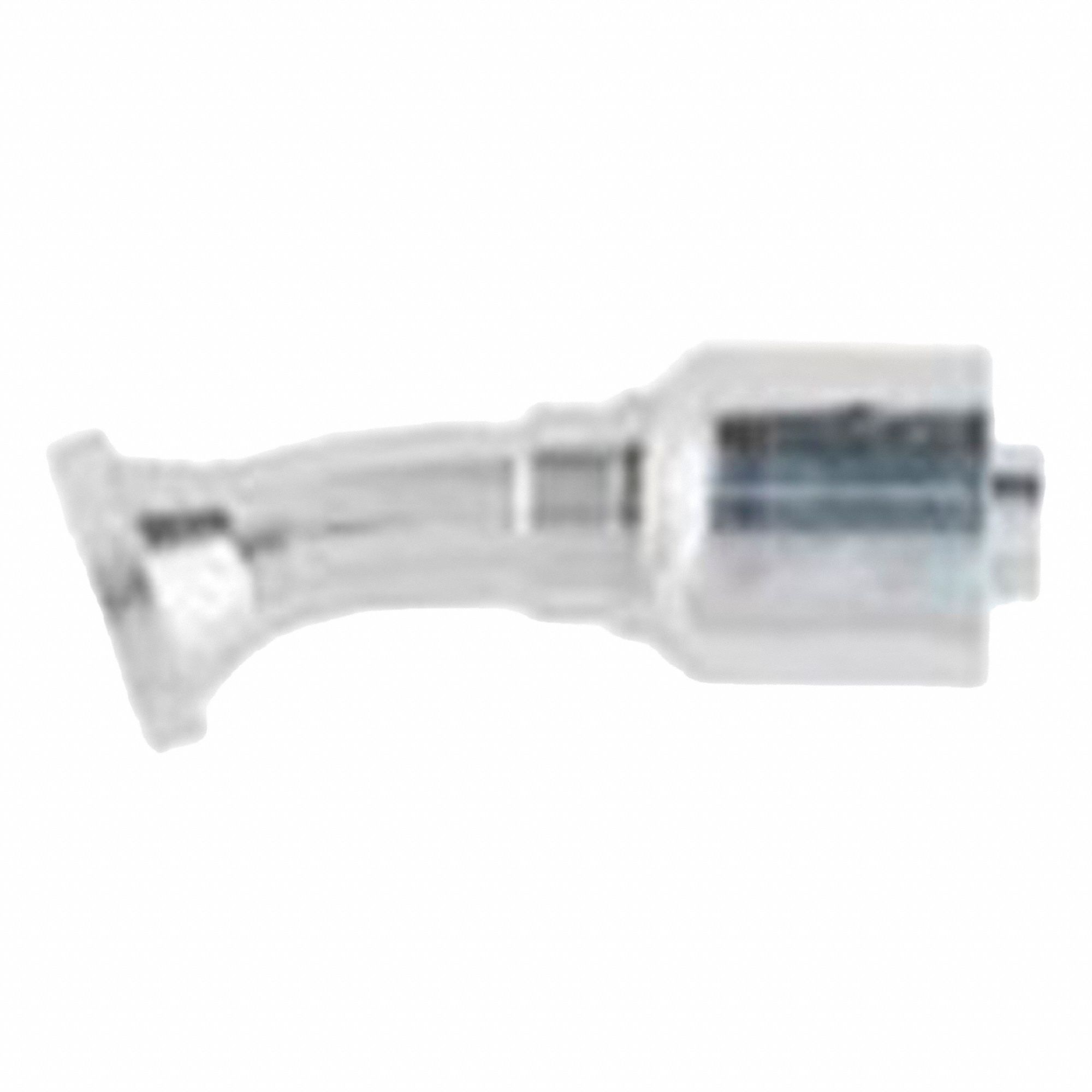 HYDRAULIC HOSE FITTING, BARBED, CRIMPED, 22.5 °  ELBOW, FLANGE HEAD, CODE 61, 1 1/2 IN, STEEL