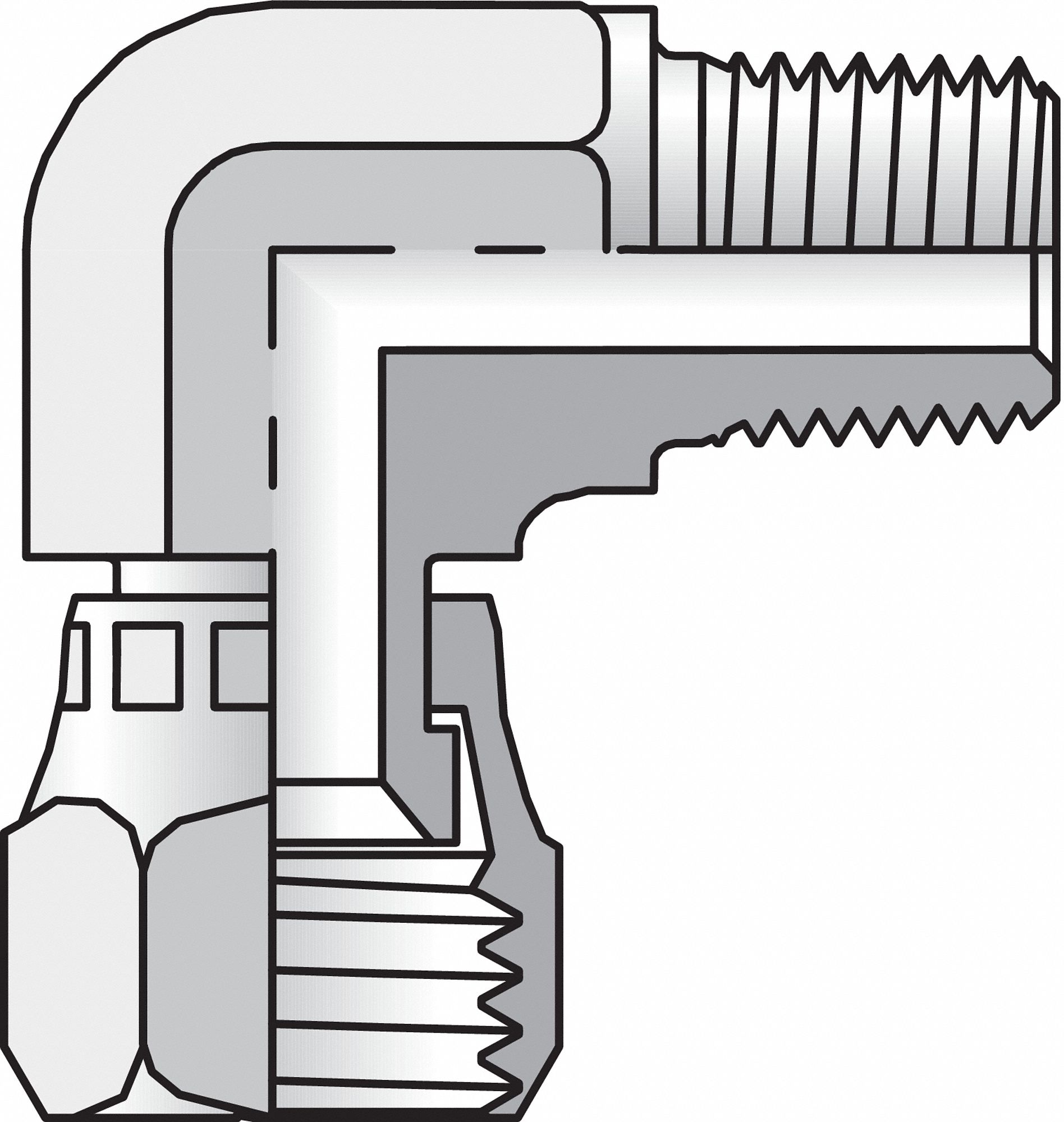 ELBOW CONNECTOR, 45 °  ELBOW, 45 °  FLARE