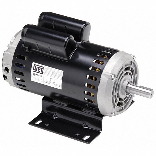 WEG Commercial Duty Air Compressor Motor: Capacitor-Start/Run, 6 3/8 HP,  3,450 Nameplate RPM, CCWSE