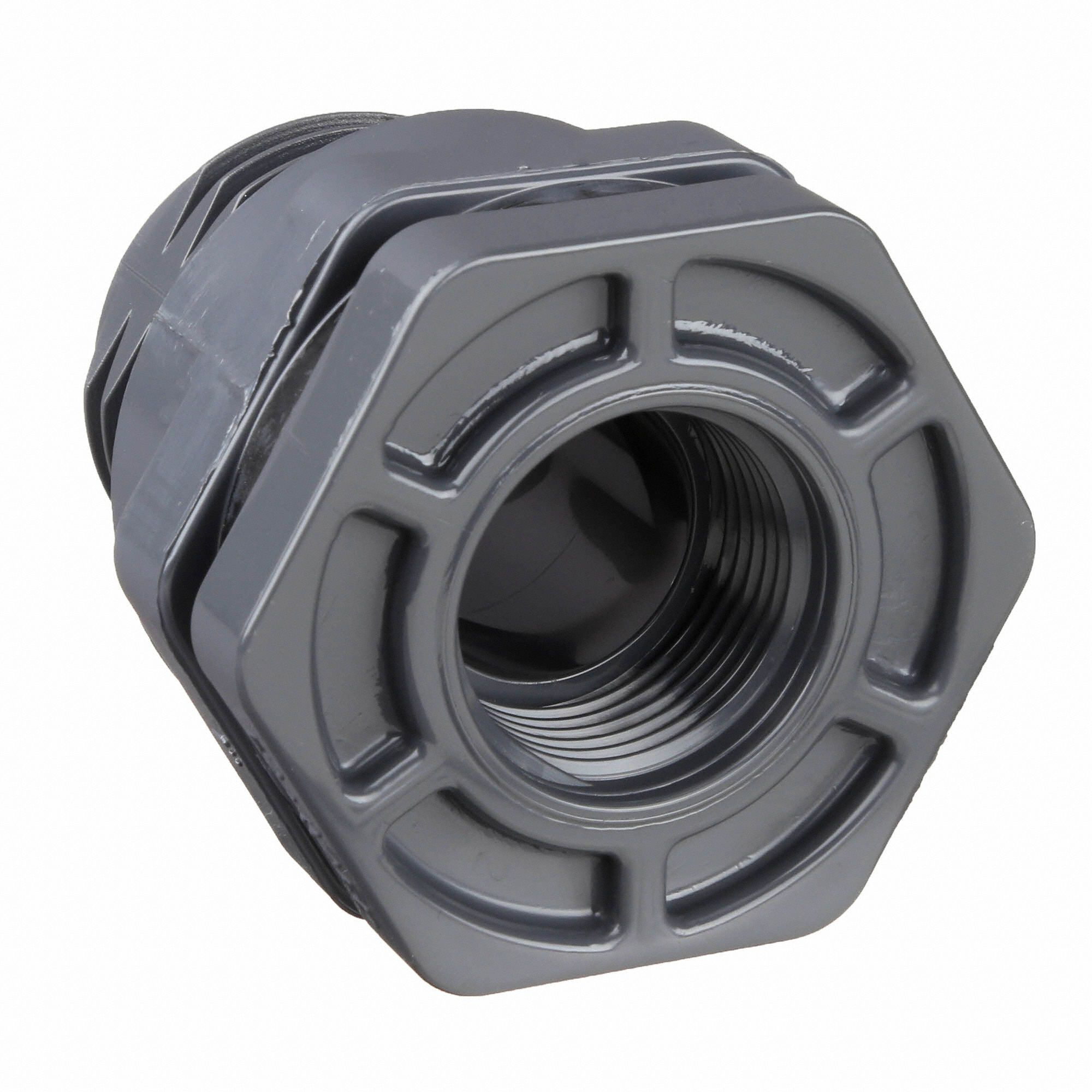 HAYWARD PVC Bulkhead Tank Fitting, 1 1/2 in Pipe Size, FNPT x FNPT