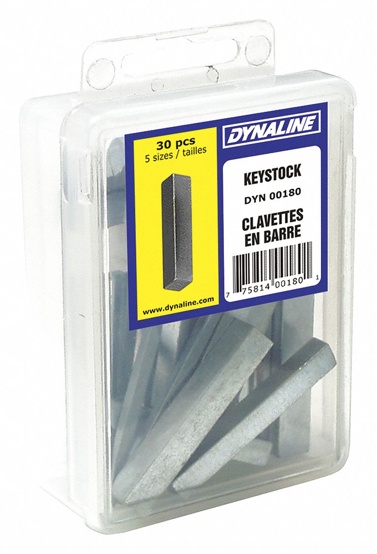 DYNALINE KIT KEYSTOCK SQUARE 30 PIECES Key Stock Assortments