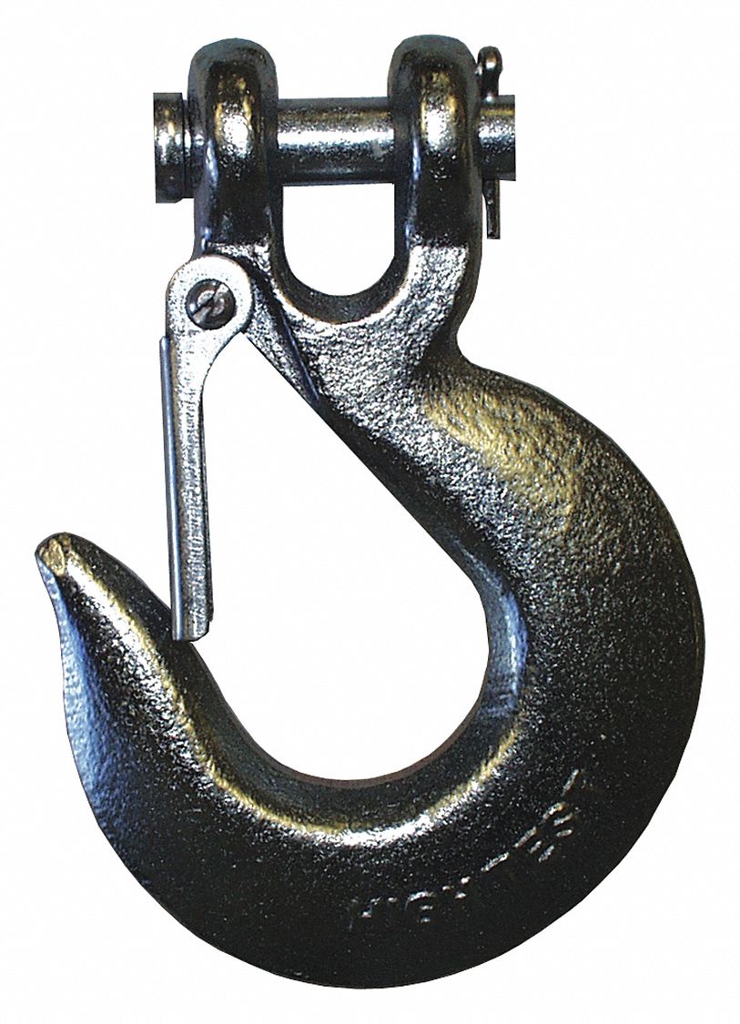 CLEVIS SLIP HOOK WITH LATCH, 4 IN L, CARBON STEEL, 1,950 LB LOAD LIMIT, ZINC-PLATED FINISH