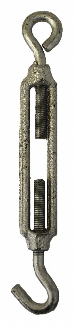 TURNBUCKLE ASSEMBLY, 264 LB LOAD LIMIT, GALVANIZED FINISH, 5/16 X 7 IN