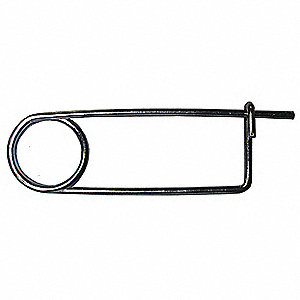 SAFETY PINS, INDUSTRIAL, 5 X 1 5/8 X 15/64 IN WIRE DIA, TEMPERED STEEL, PKG 5