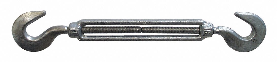 TURNBUCKLE ASSEMBLY, 1,500 LB LOAD LIMIT, GALVANIZED FINISH, 3/8 X 6 IN