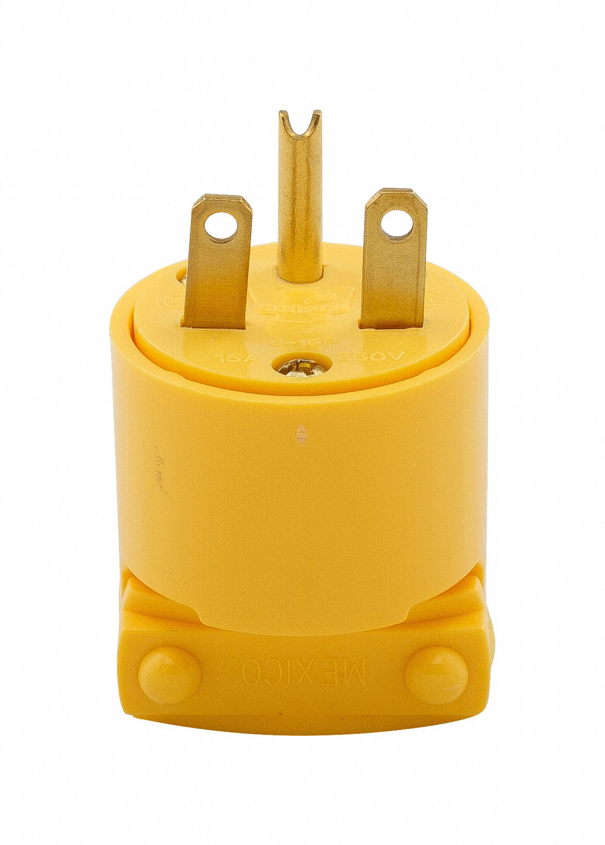 BLADE PLUG, 250 V, YELLOW HOUSING, 2 POLES, 18 AWG TO 12 AWG