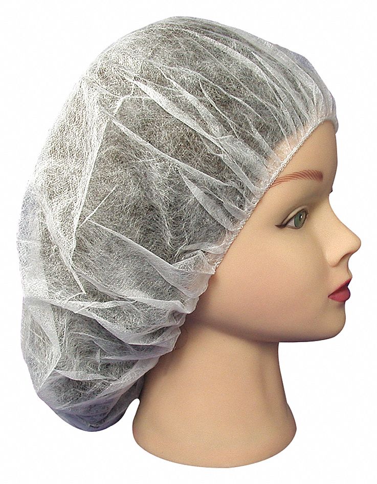 MESH HAIRNET, LATEX FREE, WHITE, 24 IN DIA, CA 1000