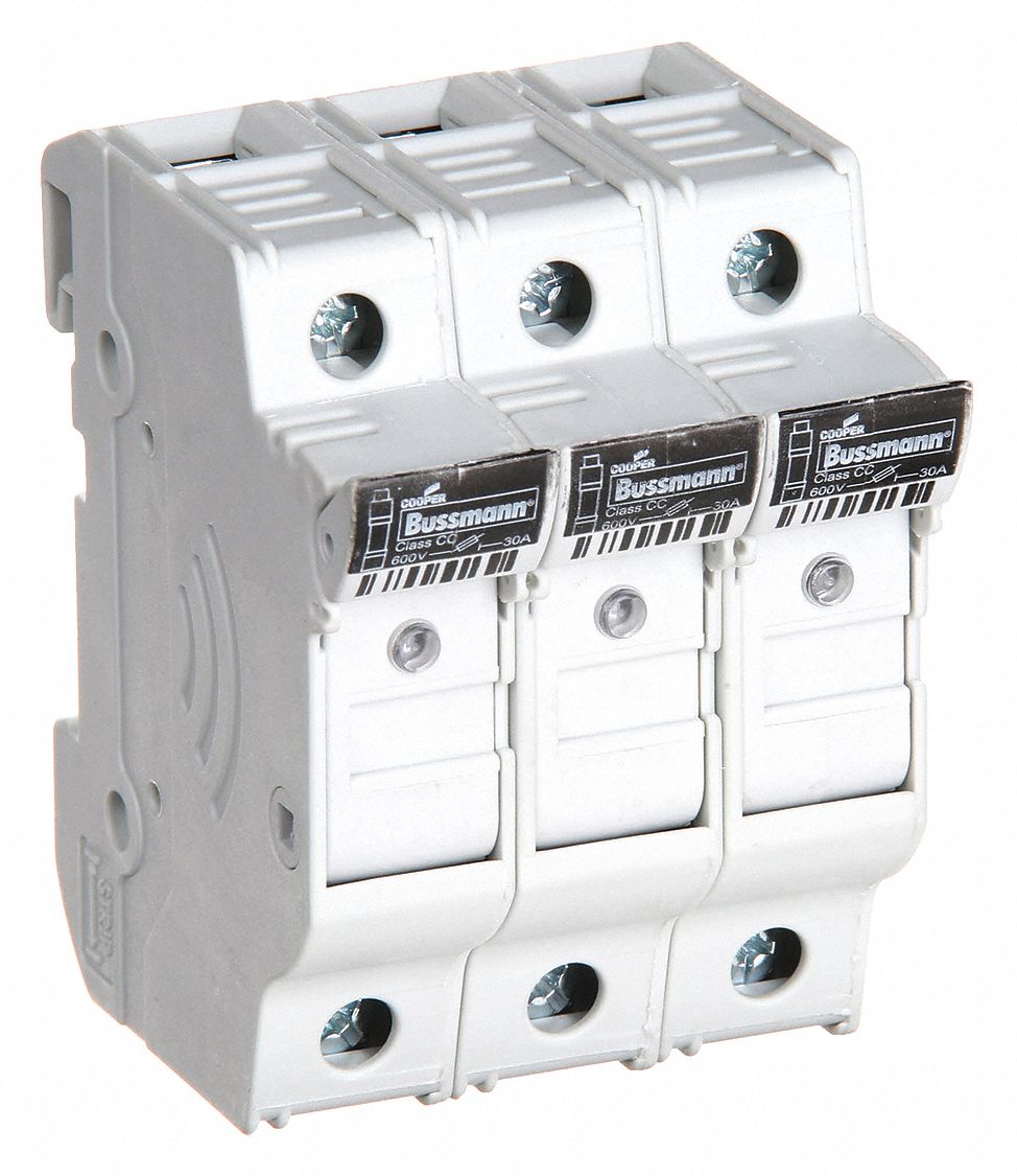 BLOC-FUSIBLES,CLASSE CC,30A,3 POTEAUX