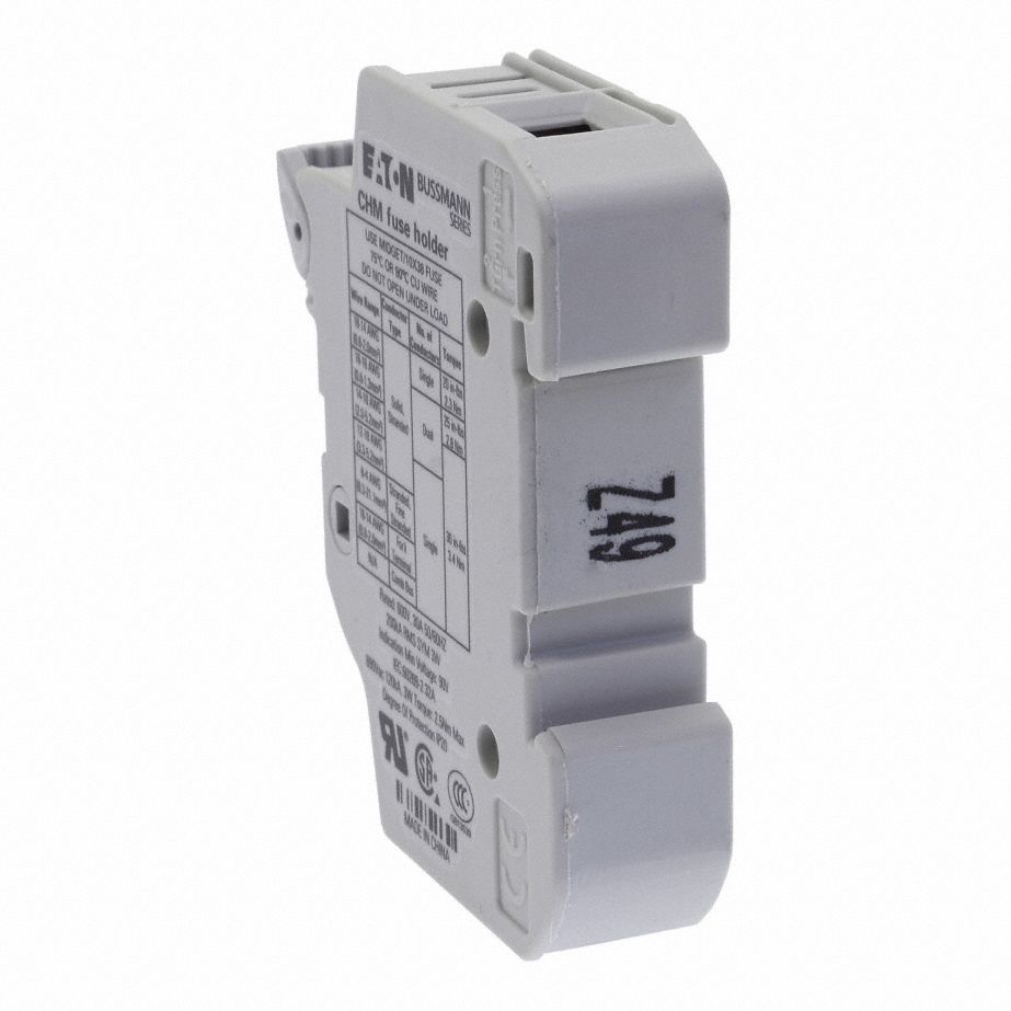 BUSSMANN FingerSafe Fuse Block 1 Poles, 0 to 30 A, 600V AC/DC, Clamp