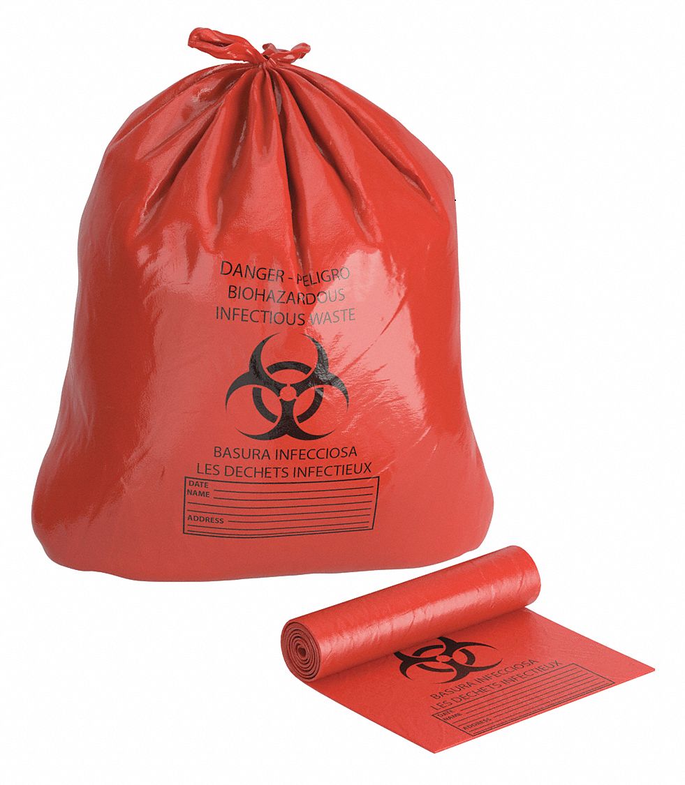 JUSTRITE, 33 in Wd, 24 in Ht, Biohazard Bags 13M33305901 Grainger