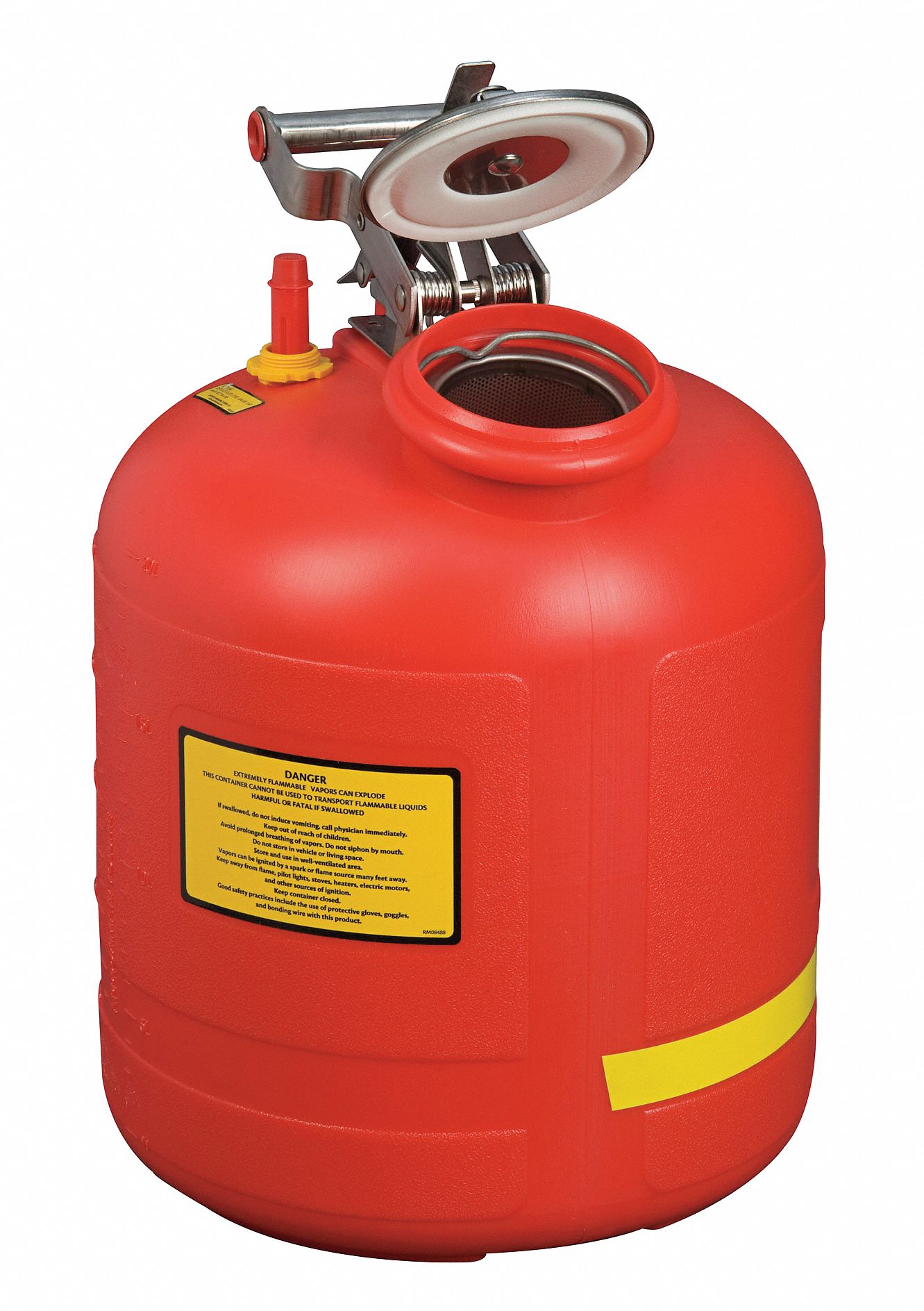 SAFETY DISPOSAL CAN, 5-GALLON CAPACITY, RED, PE, FOR USE WITH CORROSIVES/FLAMMABLES