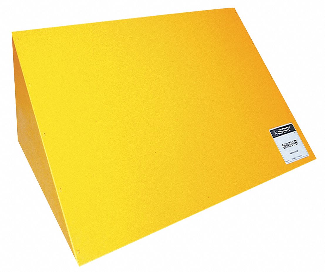 JUSTRITE COVER, VERTICAL DRUM 55/60 GALLON, 33½ X 34 X 16 IN, STEEL, YELLOW