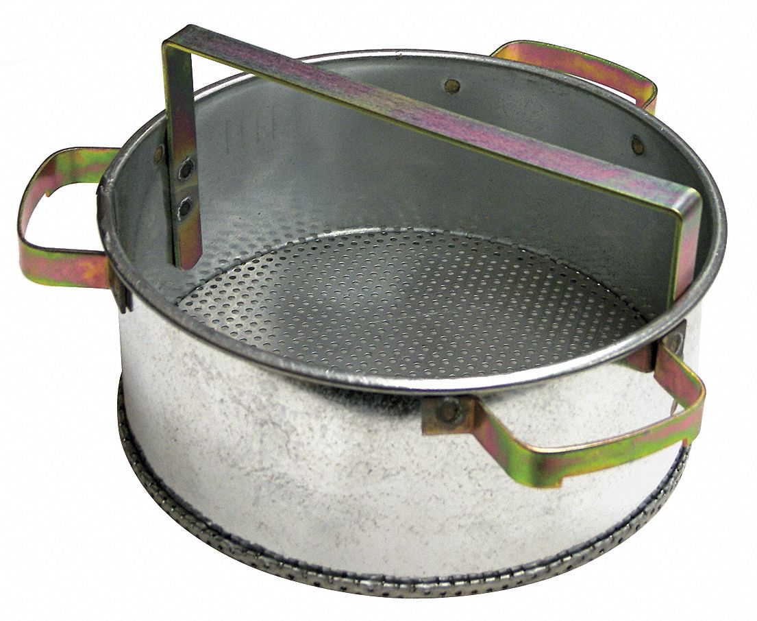 Parts Cleaning Container Basket: Gray, For 3NPX9/6AV70, Steel