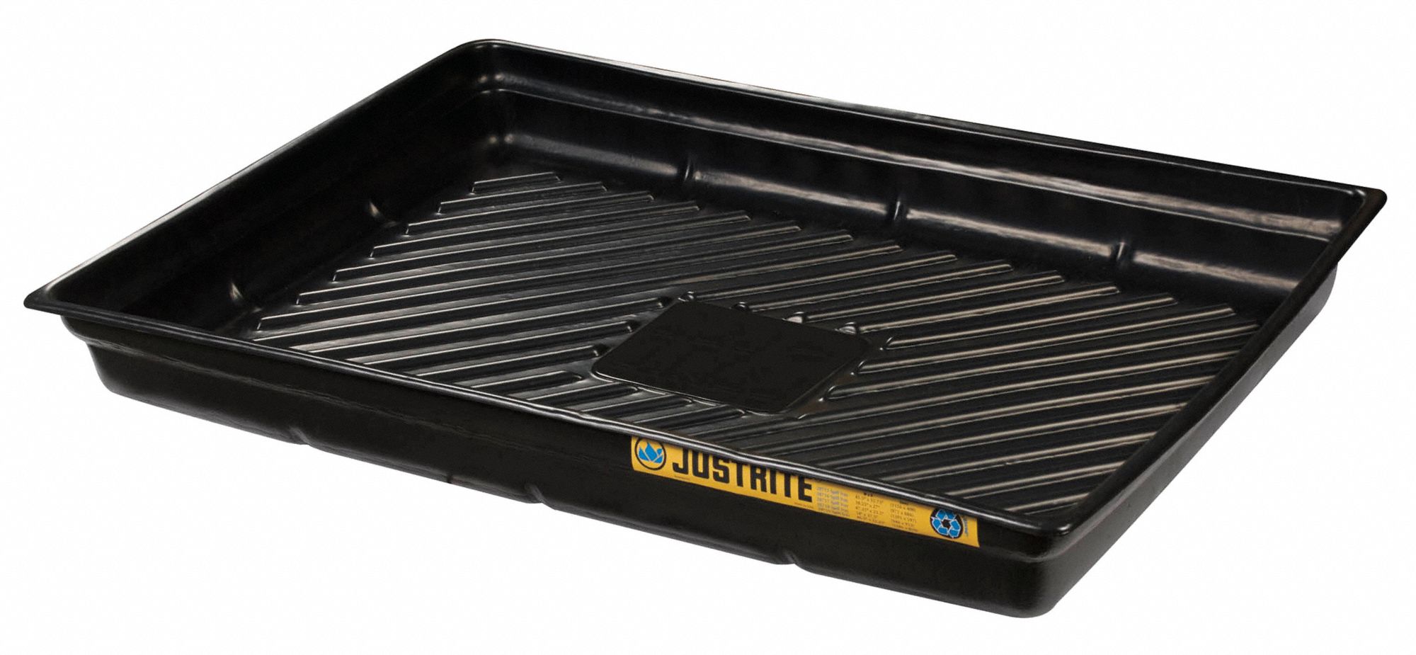 SPILL TRAY, 41⅜ X 27⅜ IN, 29 GALLON CAPACITY, BLACK, POLYETHYLENE