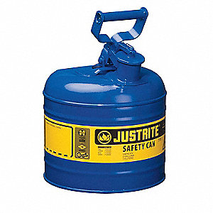 2 GALLON (7.5 L) TYPE I SAFETY CAN, BLUE, GALVANIZED STEEL, 13¾ IN H, 9½ IN OD, FOR KEROSENE