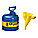 TYPE I SAFETY CAN, 2 GAL, FUNNEL, BLUE, GALVANIZED STEEL, 13¾ IN H, 9½ IN OD, FOR KEROSENE