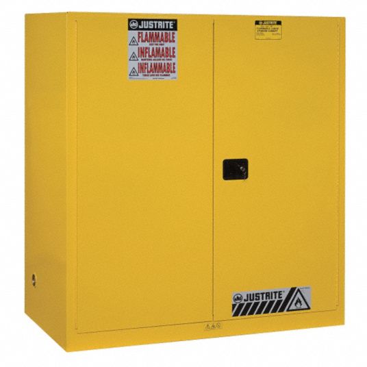 JUSTRITE 110 gal Hazardous Waste and Drum Storage Cabinet, Self-Closing ...