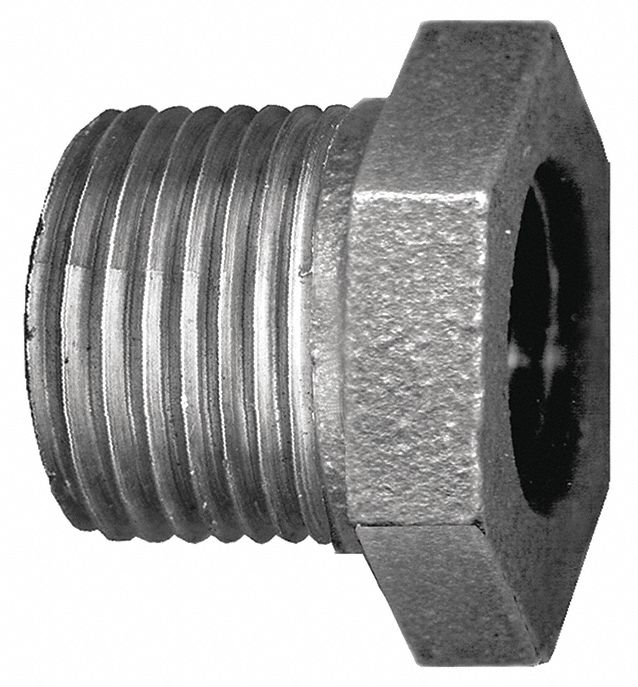 METAL PIPE FITTING, BUSHING 1 IN TO 3/4 IN
