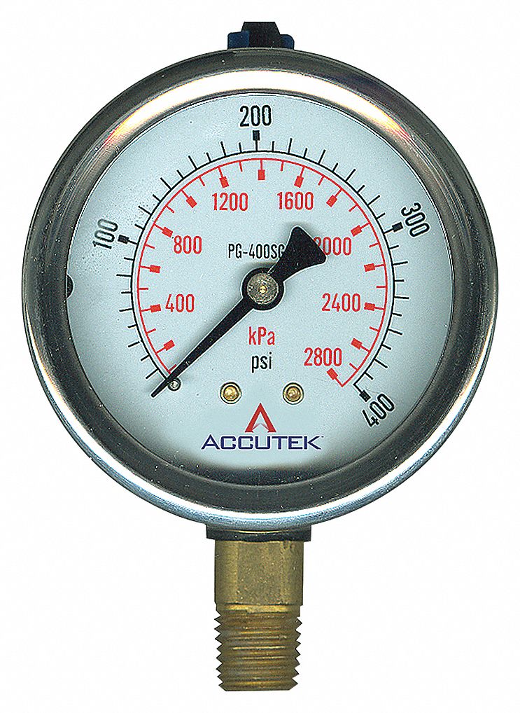 GAUGE STEM MOUNT LIQUID 0 TO 400 PSI