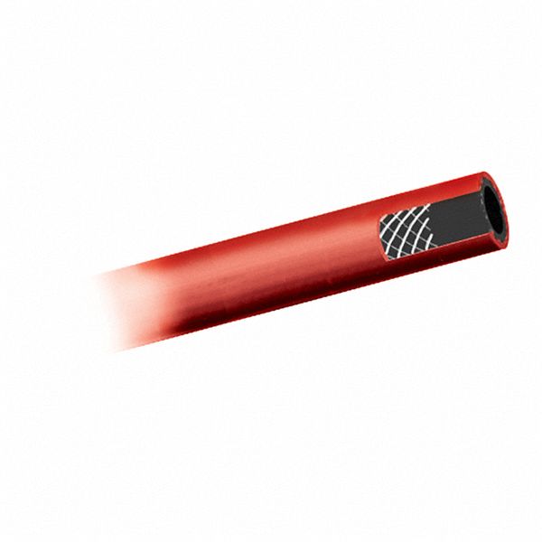 RUBBER HOSE, -20 °  TO 200 °  F, 300 FT L, RED, 200 PSI AT 70 F, 11/16 IN OD, 3/8 IN INSIDE DIAMETER