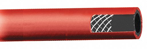 RUBBER HOSE, -20 °  TO 200 °  F, 300 FT L, RED, 200 PSI AT 70 F, 13/16 IN OD, 1/2 IN INSIDE DIAMETER