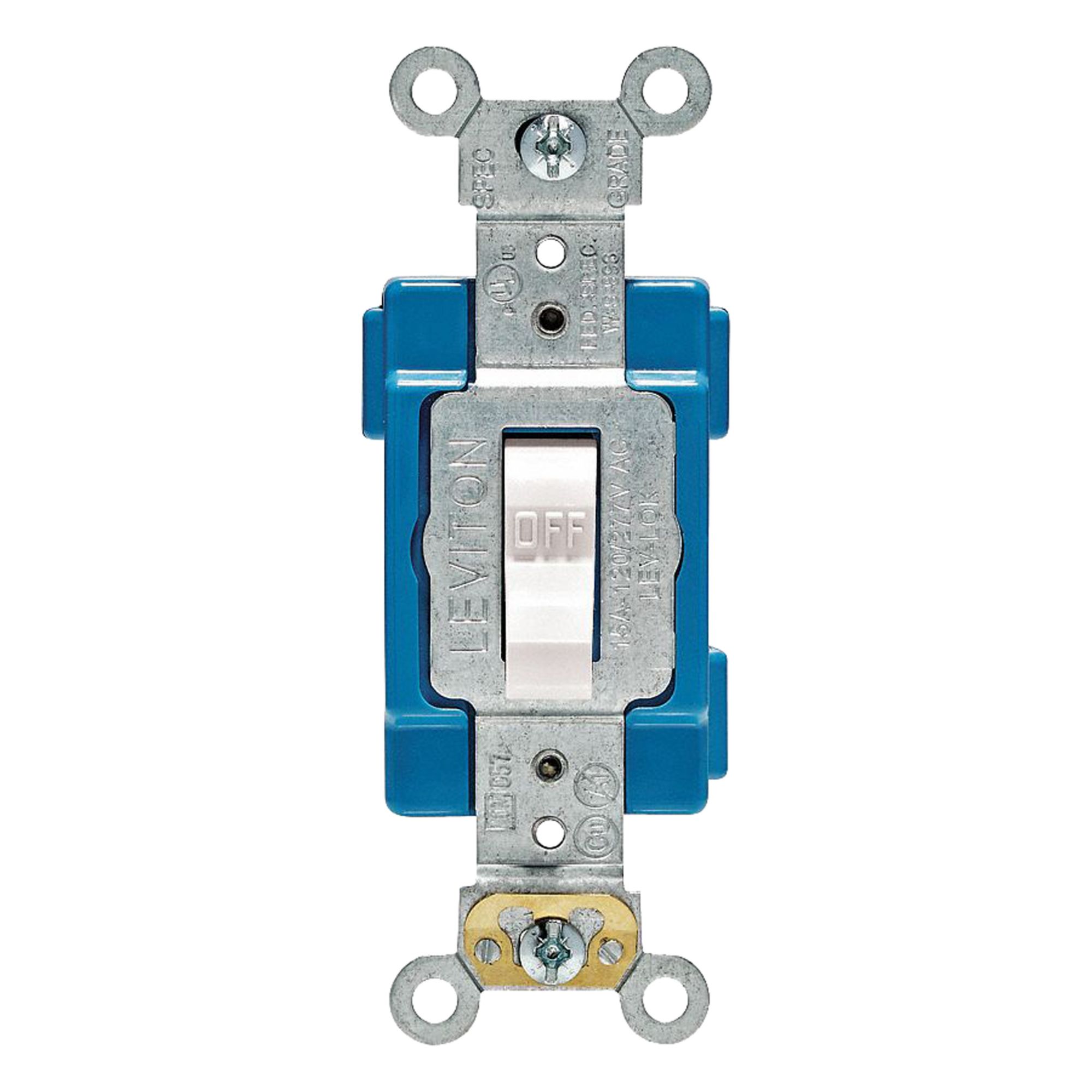 Wall Swtch,1-Pole,120/277V,15A,Wht,Toggl - Grainger